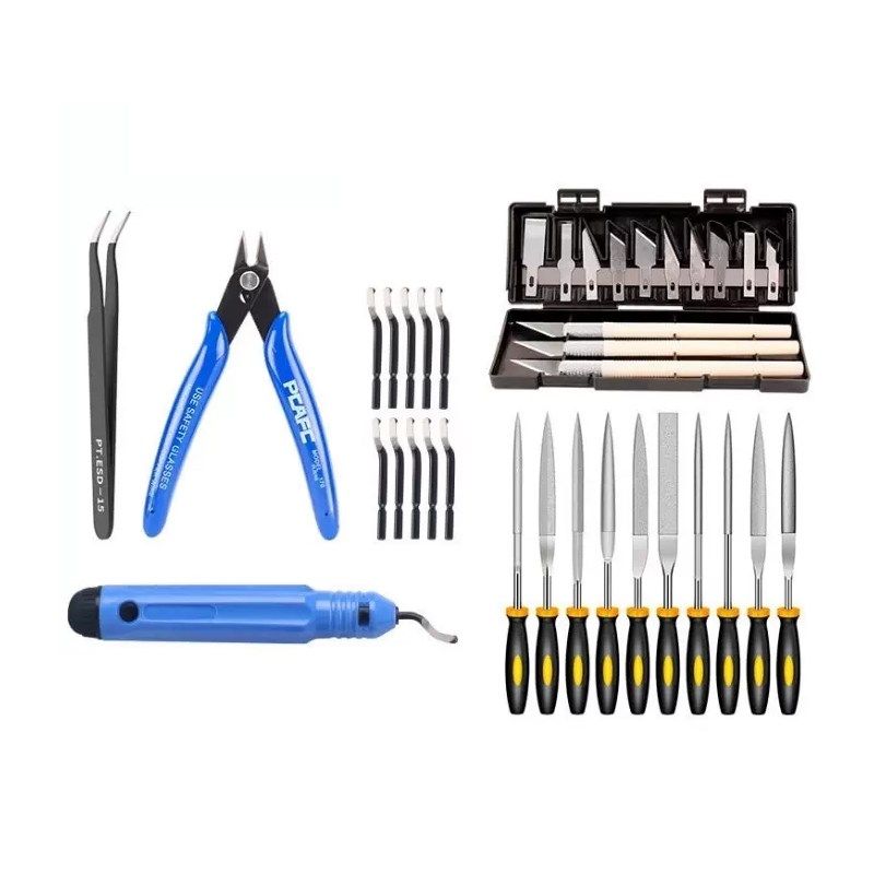 3D打印机配件模型清理工具雕刻刀锉刀修边刀斜口钳子打磨套装镊子