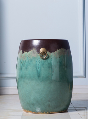 创意复古陶瓷鼓凳摆件家居客厅卧室落地摆设凳子软装饰品乔迁礼物