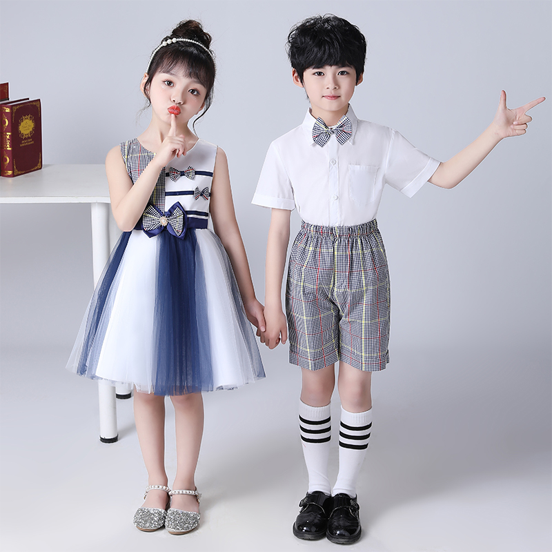 国庆儿童合唱演出服中小学生大合唱团男女童礼服诗歌朗诵表演服装