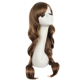 潼漫 假发女长发动漫cos大波浪高温丝长卷发浅棕色齐斜刘海全头套