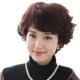 假发女短发送妈妈假发套中老年真人发丝短卷发时尚 女士圆脸假头发