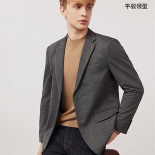 便西高级感西服外套 新款 Navigare意大利小帆船灰色休闲西装 男春季