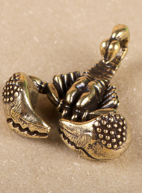 黄铜纯铜家居桌面办公室小摆件蝎子手把件茶宠文玩实心小把件男士