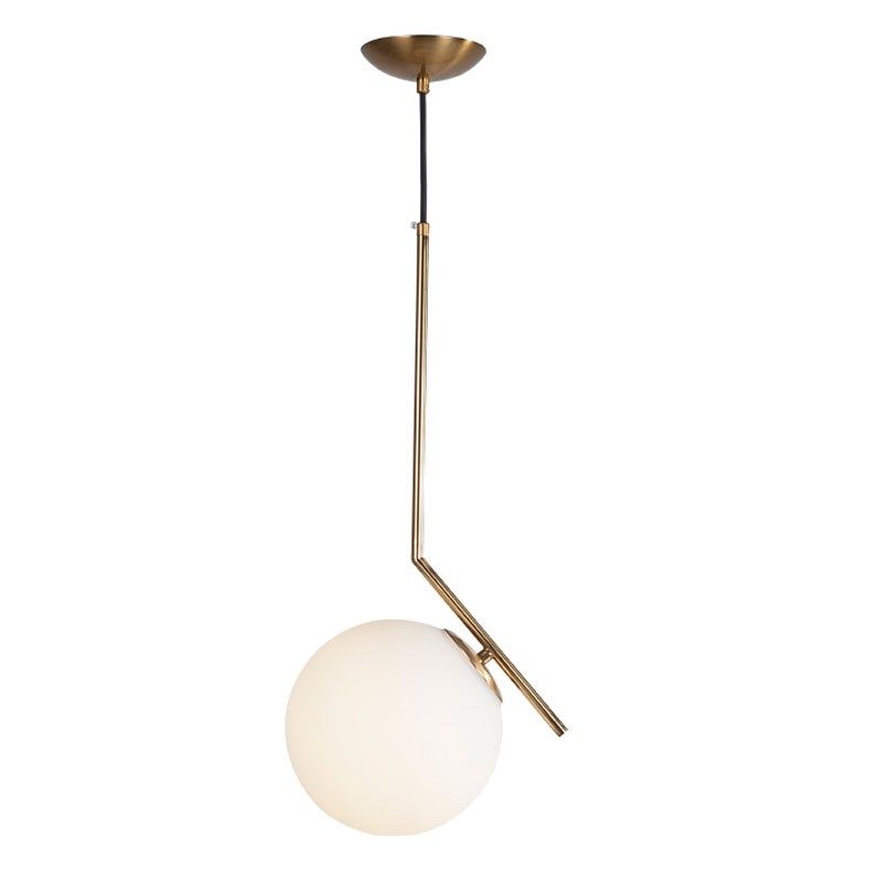 北欧床头吊灯简约餐厅卧室吧台公寓小单头灯玻璃灯罩铜色创意吊灯,家装灯饰光源,客厅吊灯,淘宝优惠券,粉丝福利购,淘宝优惠卷