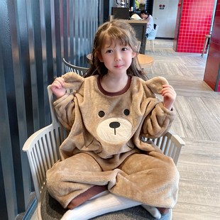 珊瑚绒宝宝睡袋加厚加绒婴儿冬季居家睡裙男女儿童新款恒温防踢被