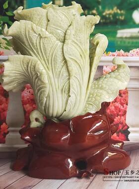 天然玉白菜摆件家居玄关客厅办公室桌面酒柜电视柜工艺品礼品摆设