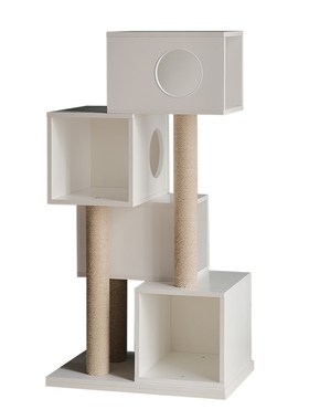 木舍实木猫爬架白色免漆猫架猫窝玩具猫跳台猫抓柱猫树冬季猫别墅