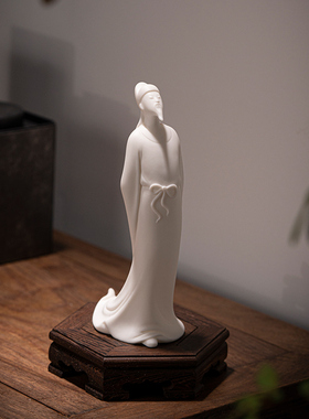 久造中式陶瓷李白人物摆件创意家居客厅禅意历史人物书房装饰摆设