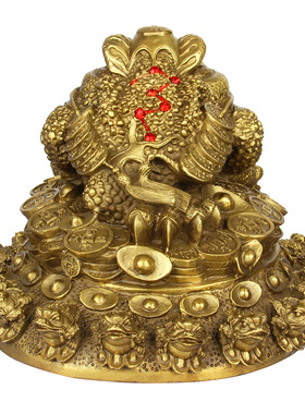 铜金蟾摆件21仔蟾摆件铜聚宝盆金蟾摆件