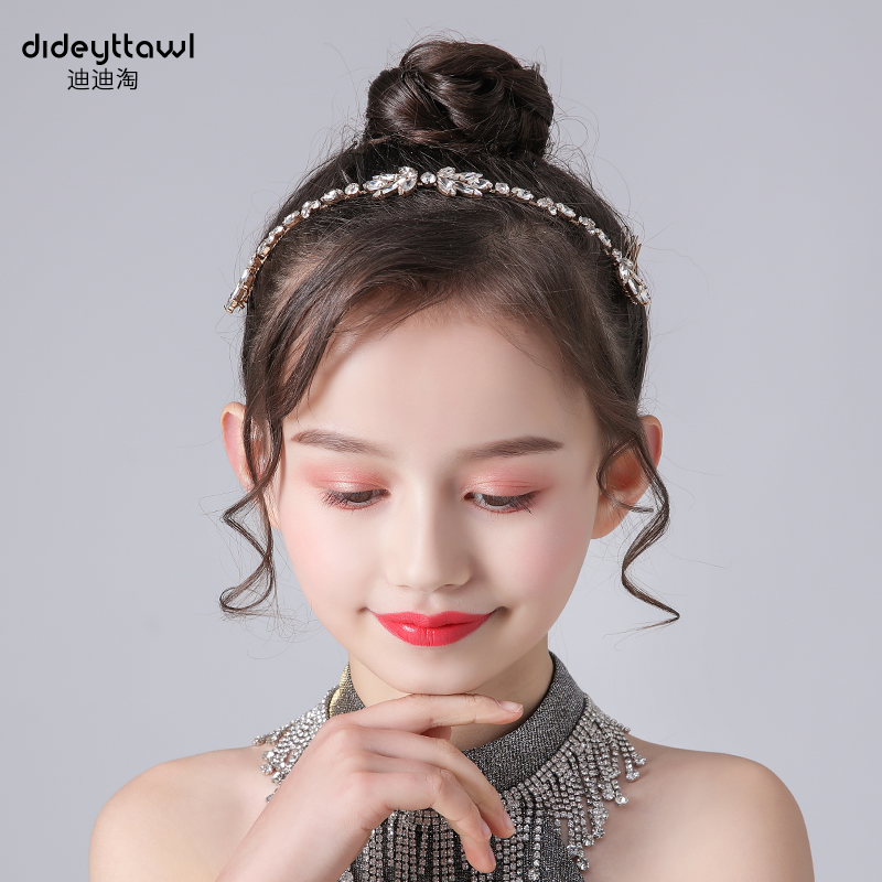 儿童头箍金色公主发饰头花唯美女童公主发箍儿童礼服演出配饰