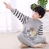 儿童睡袋纯棉男童女童春秋冬季 防踢被中大童小孩连体睡衣分腿长袖