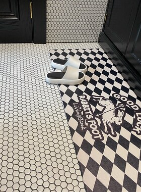 livingbank厨房地垫懒人防油防滑家用脚垫北欧复古风卫生间防水垫