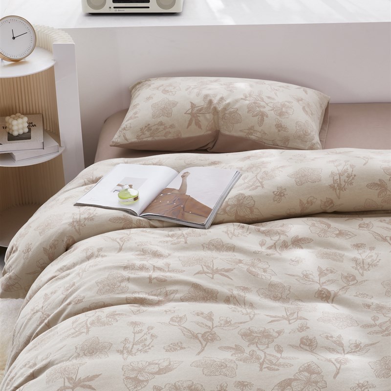 秋冬超柔裸睡婴儿内衣料加厚针织棉床笠四件套天竺棉纯棉床单被套