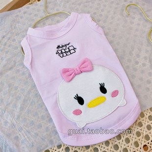 棉 泰迪约克夏博美小型犬猫咪两脚衣服 宠物狗狗卡通头夏季 T恤