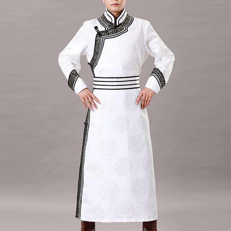 蒙古族服装男士蒙古袍少数民族演出服传统蒙古长袍礼服蒙族新郎服