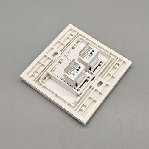 86型二位双电话插座四芯电话插座开关面板 免打RJ11语音电话插座