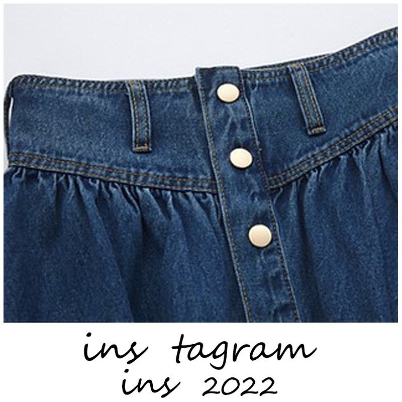 奕张大半身裙女2023早春新款时髦复古高腰牛仔面料舒适显瘦半裙