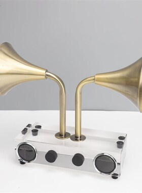 欧式水晶功放播音机摆件样板房售楼部卧室书房客厅桌面软装饰品