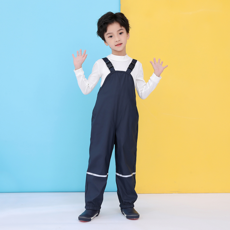 儿童背带雨裤男童女童防水裤幼儿园小学生加绒保暖冲锋裤滑雪裤