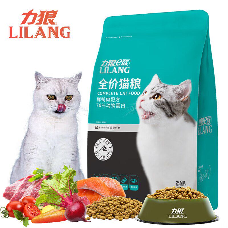 力狼猫粮成猫粮幼猫专用1-3个月奶糕英短家猫全价猫粮鱼肉味5斤装
