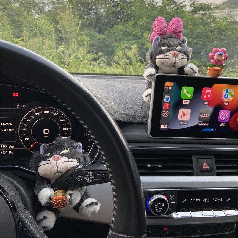 汽车怀挡套装饰路西法猫车载转向灯雨刷器创意公仔摆件车饰品女男