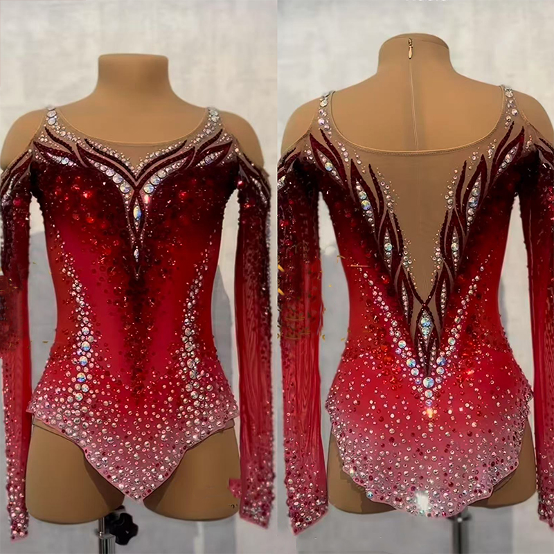 纳图薇艺术体操服啦啦操艺考芭蕾舞比赛儿童表演训练技巧服N671