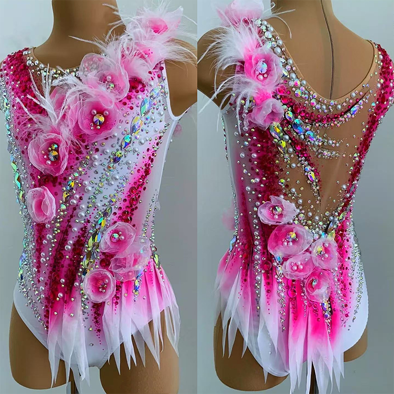 纳图薇艺术体操服啦啦操艺考芭蕾舞比赛儿童表演训练技巧服N487