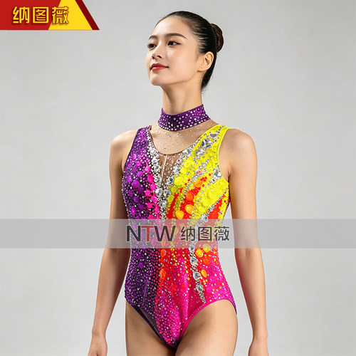 纳图薇艺术体操服啦啦操艺考滑冰服比赛儿童表演训练技巧服N1367