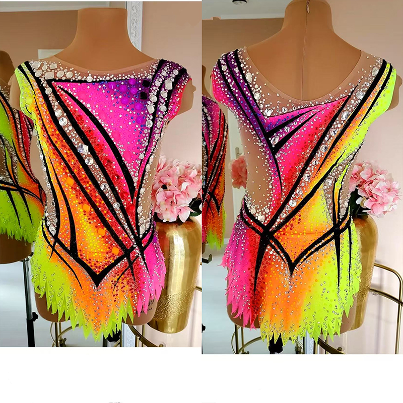 纳图薇艺术体操服啦啦操艺考芭蕾舞比赛儿童表演训练技巧服N562