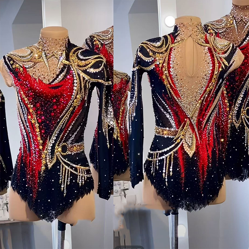 纳图薇艺术体操服啦啦操艺考滑冰服比赛儿童表演训练技巧服N765