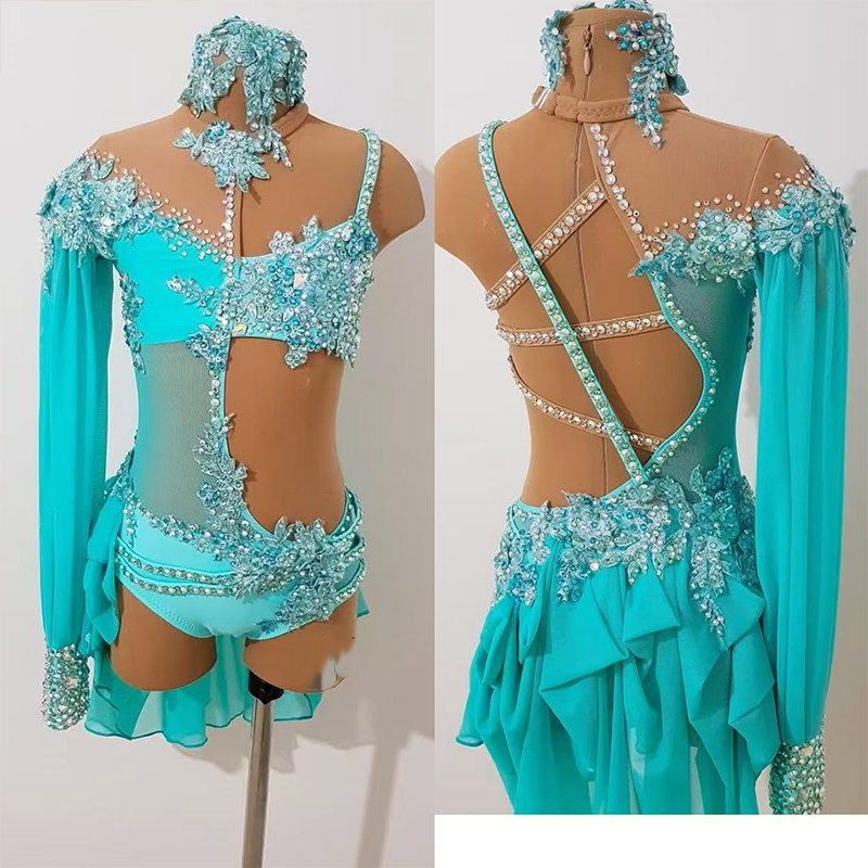 纳图薇艺术体操服啦啦操艺考芭蕾舞比赛儿童表演训练技巧服N643