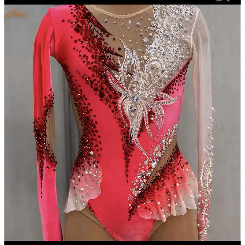 纳图薇艺术体操服啦啦操艺考滑冰服比赛儿童表演训练技巧服N1024