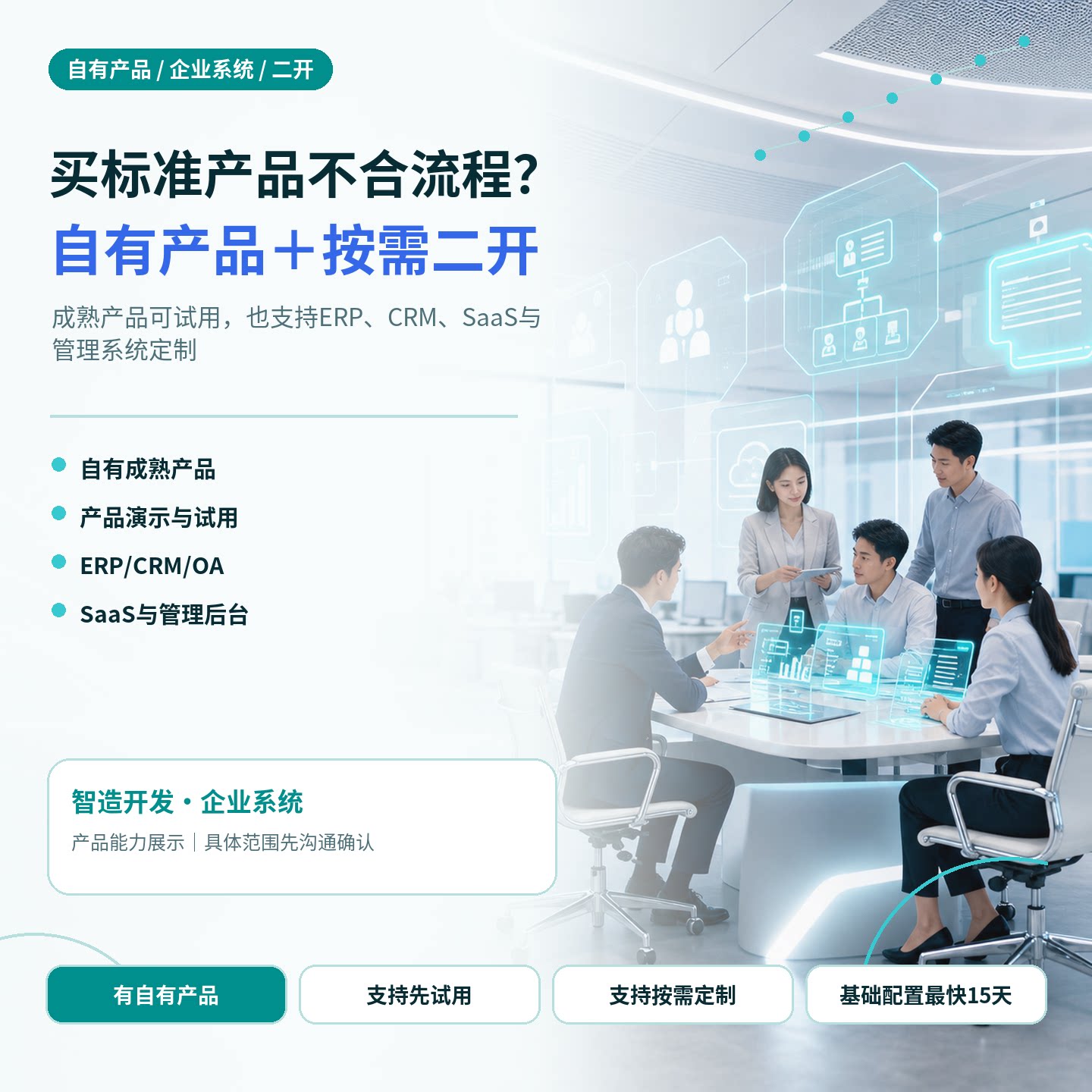 企业管理系统定制ERPCRM进销存SaaS软件二次开发私有化部署服务商图片