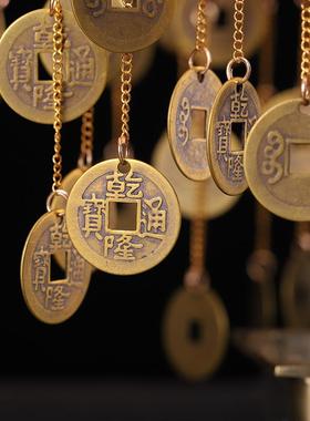 铜底座铜摇钱树铜钱乾隆发财树招财金钱树摆件开业礼品办公室酒柜