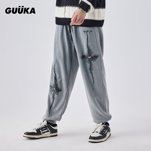 GUUKA380g重磅束脚卫裤