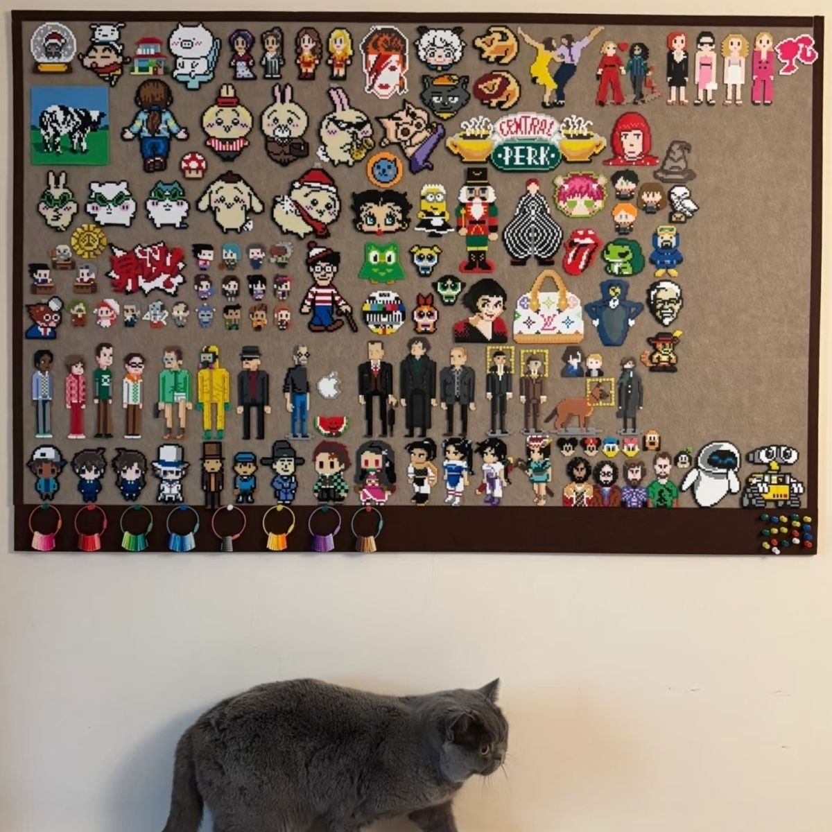 毛毡拼豆展示ins墙面风格装饰毛毡板收纳照片公告栏留言板打孔