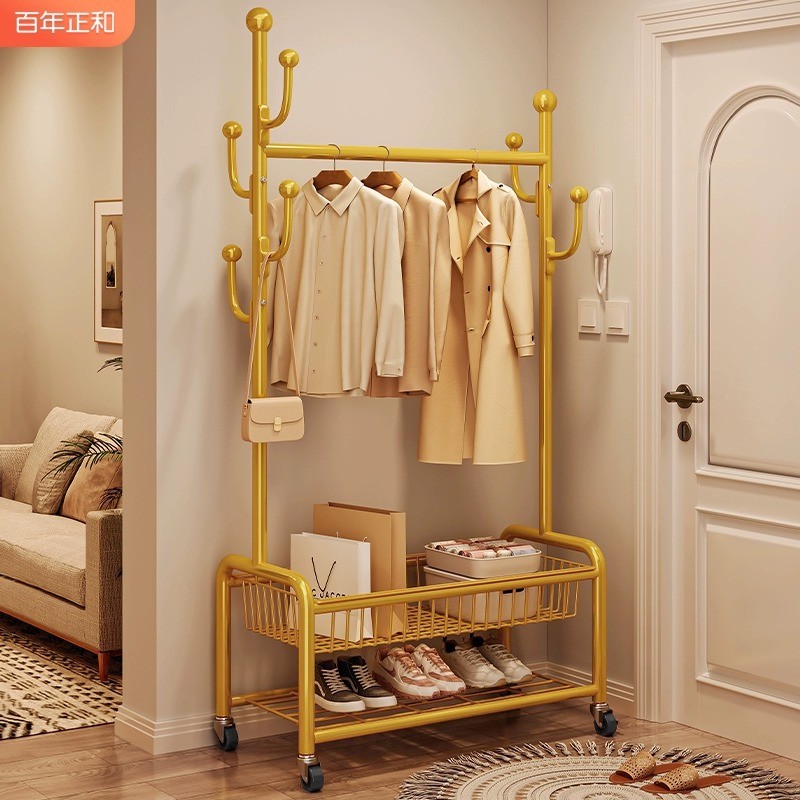 衣帽架卧室落地挂衣架家用房间床边衣服置物架简易宿舍晾晒架C