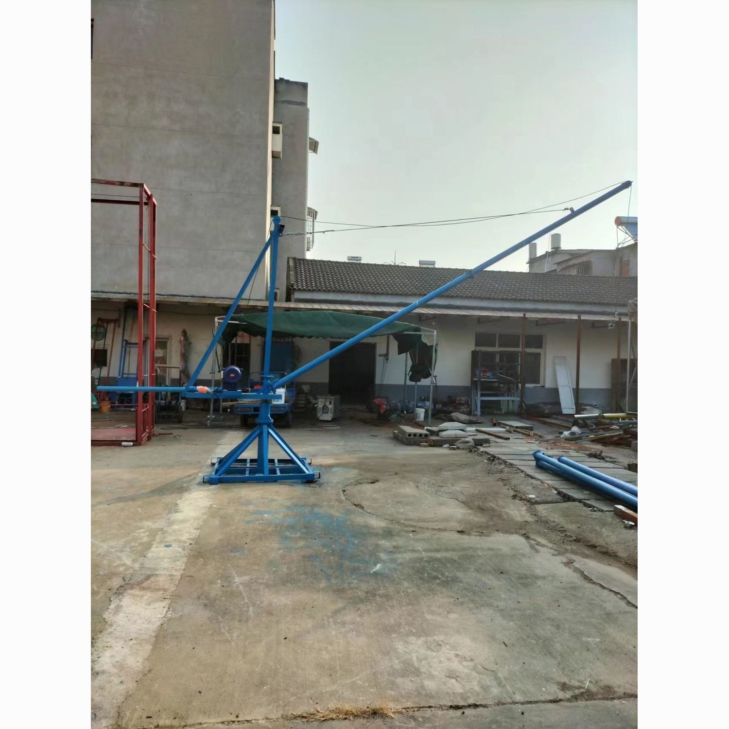 鱼塘吊机家用电动葫芦起重机小型升降机建筑装修室外提升机吊砖机