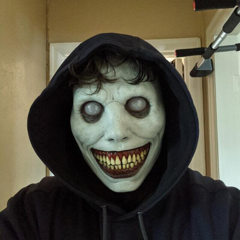 A Halloween Major mask and a latex McMayer mask