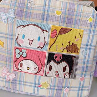 书包logo遮挡贴kitty猫达菲熊防绿茶布贴刺绣卡通迪士尼贴布贴花