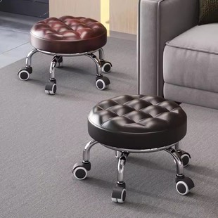 不锈钢滑轮矮凳面包万向轮小凳子美缝修脚板凳儿童学步网红凳圆凳