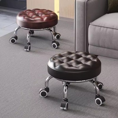 不锈钢滑轮矮凳面包万向轮小凳子美缝修脚板凳儿童学步网红凳圆凳