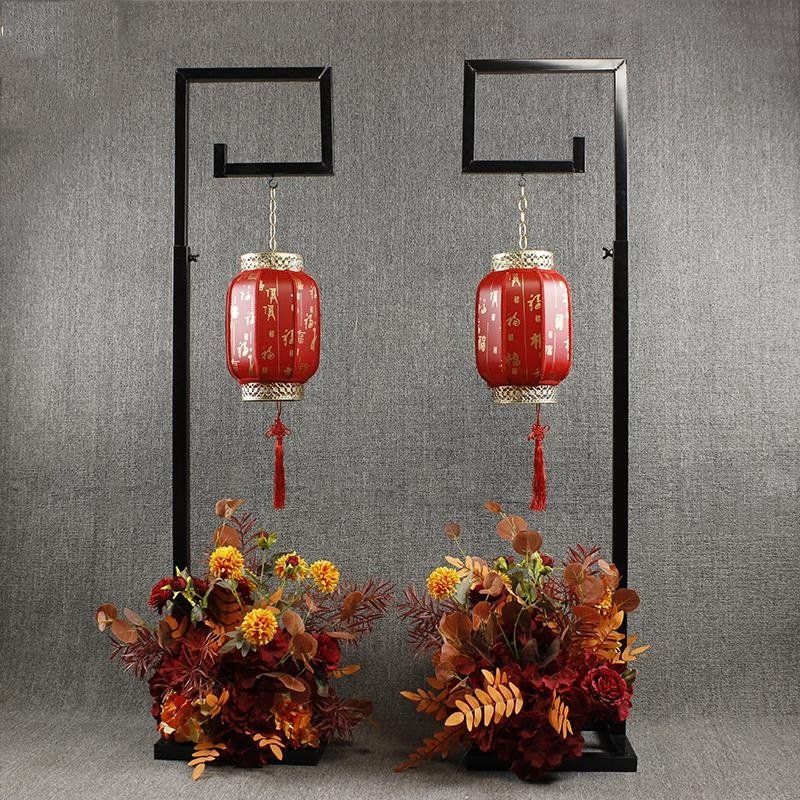 新款婚庆道具中式路引 婚礼舞台布置中国风T台装饰摆件 灯笼路引