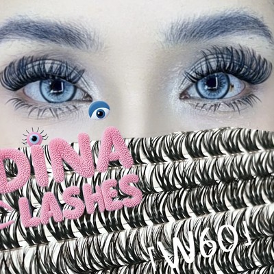 【3】DINA LASHES「W60」假睫毛欧美夸张胶水款（拆封影响卫生，n