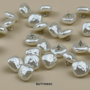 香风贝壳方形钮扣女上衣雪纺衬衫纽扣不规则高档装饰珍珠扣子开衫