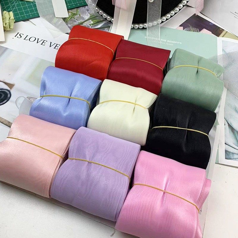 玖阁家《拍3送1》8厘米25码流光纱织带发饰头饰蝴蝶结配件