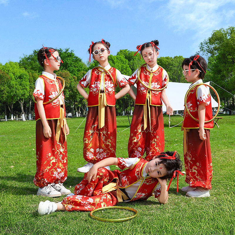 哪吒同款儿童服装六一儿童演出服幼儿园舞蹈表演服男女童cos套装