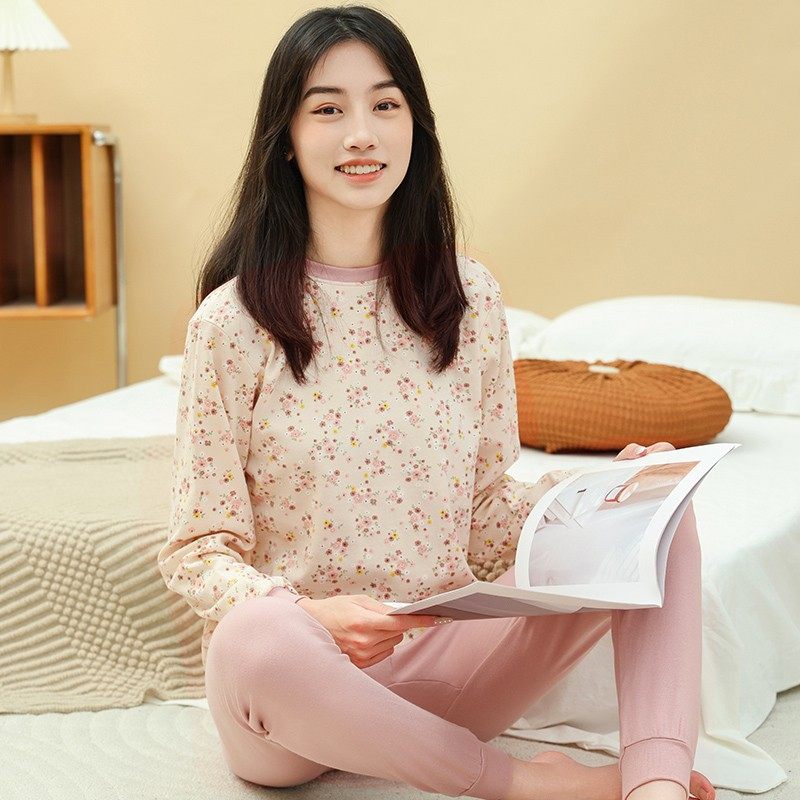 女童中领秋衣秋裤内衣套装女大童女孩秋冬打底儿童保暖内衣家居服