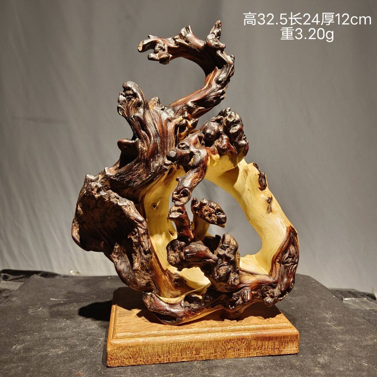 金丝红木根艺摆件家居办公博古架玄关艺术装饰品根雕抛光摆件树根