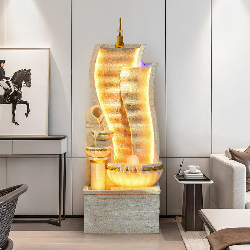 款落地流水喷泉摆件循环水北欧式简约现代风格客厅玄关办公室